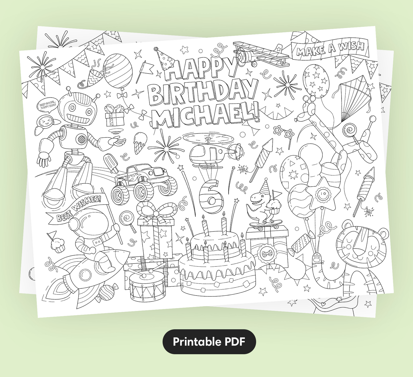 Personalised Birthday Coloring Poster